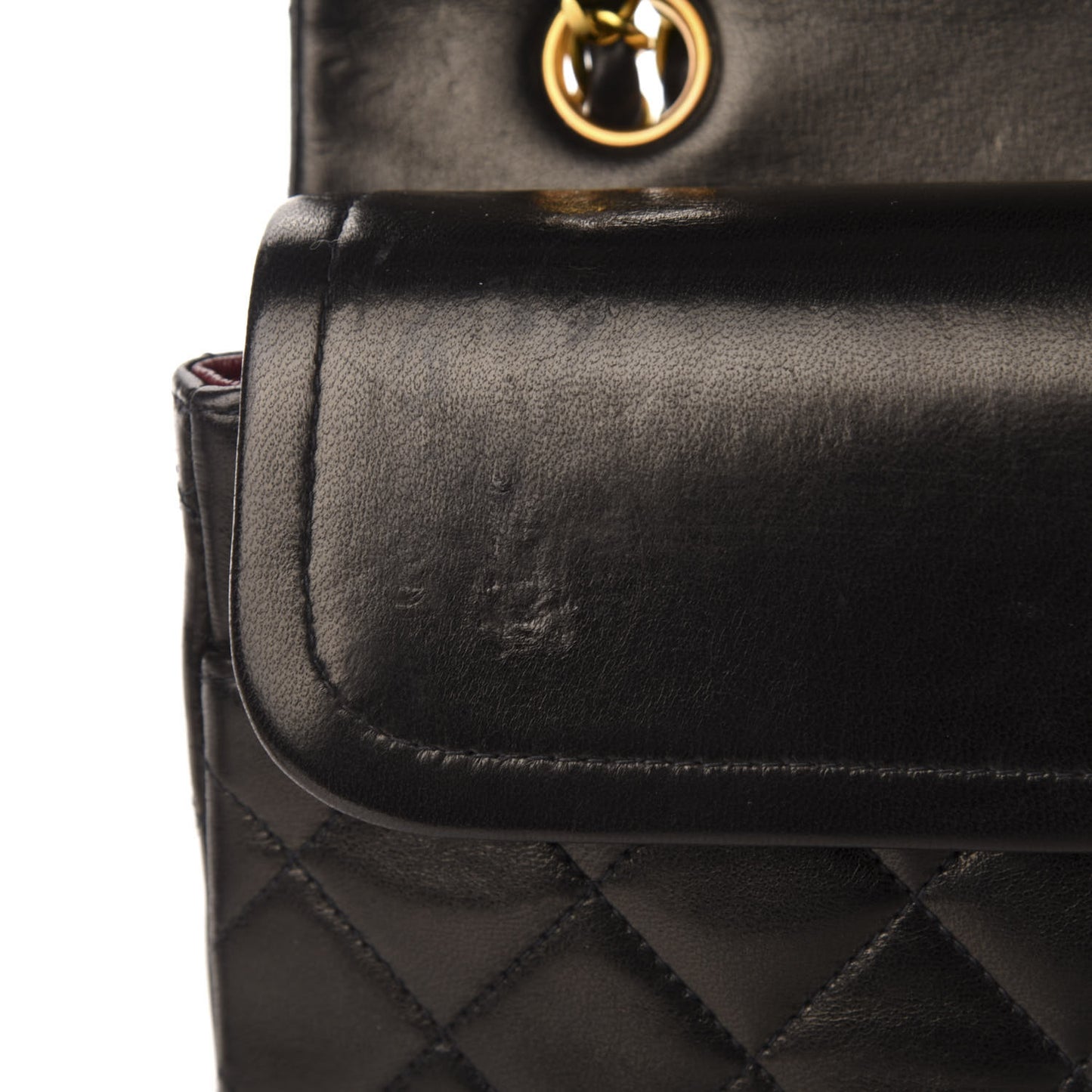 Lambskin Quilted Medium Double Flap Black