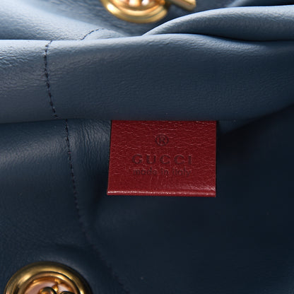 Gucci Suede Calfskin Large Rajah Chain Tote New Blue Romantic Cherry 5 of 10
