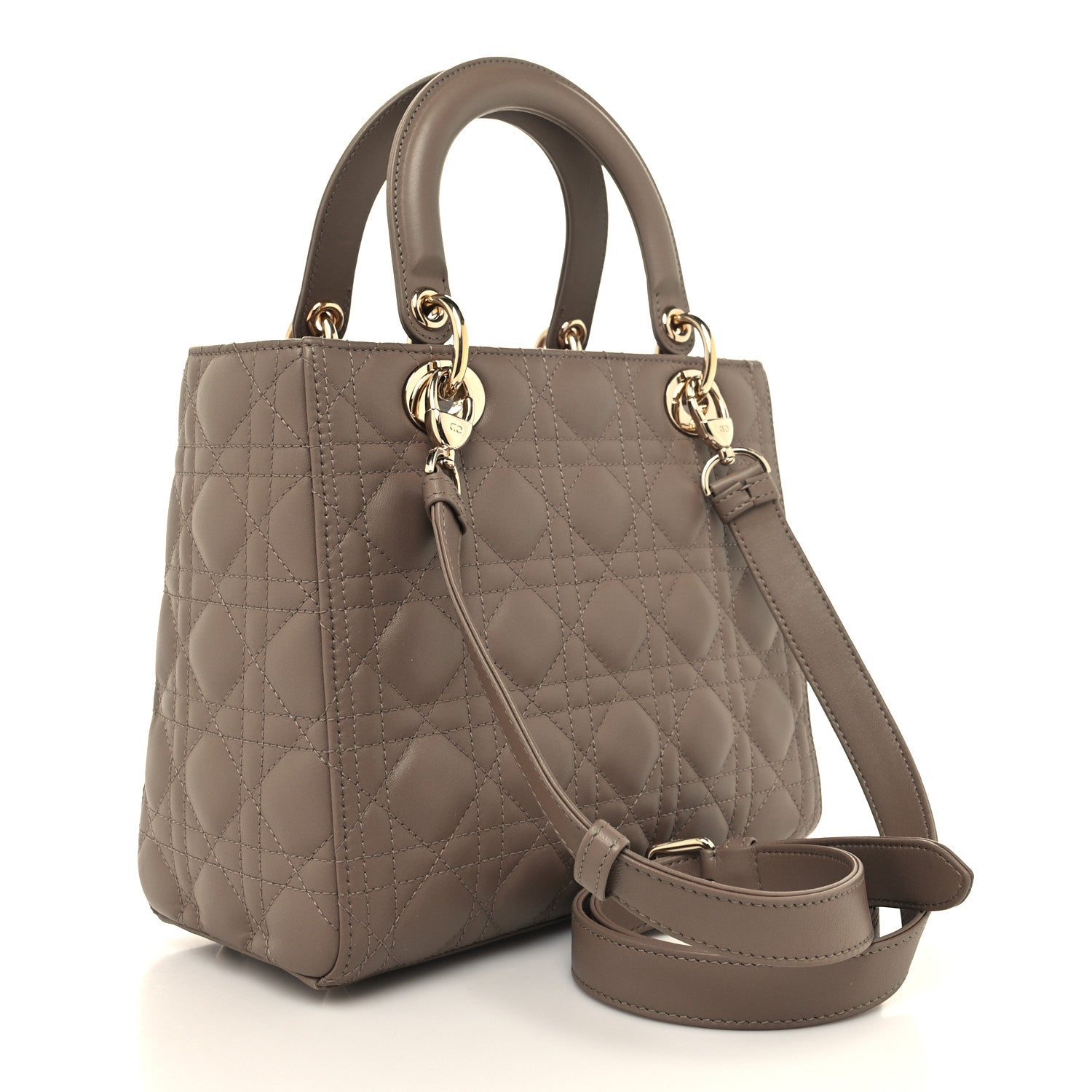 Christian Dior Lambskin Cannage Medium Lady Dior Warm Taupe 3 of 10
