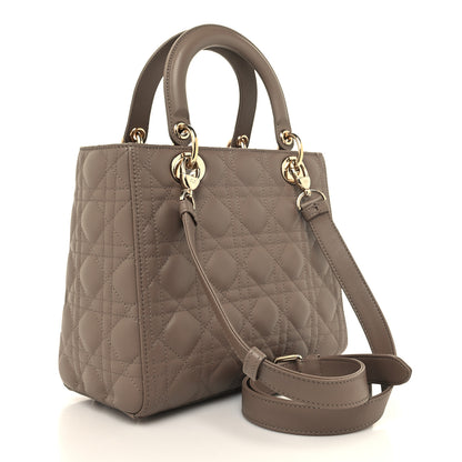 Christian Dior Lambskin Cannage Medium Lady Dior Warm Taupe 3 of 10