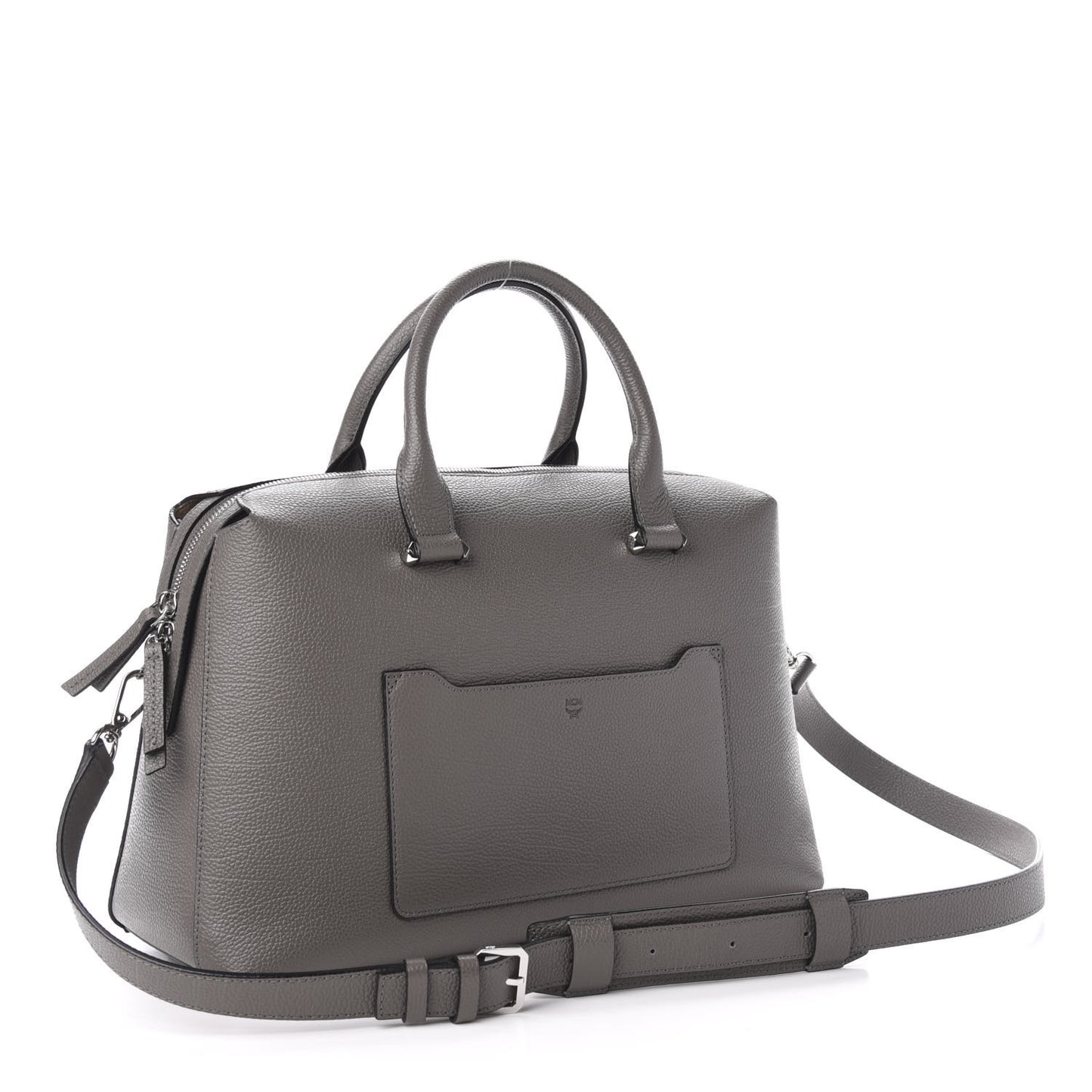 Grained Calfskin Large Ella Boston Grey