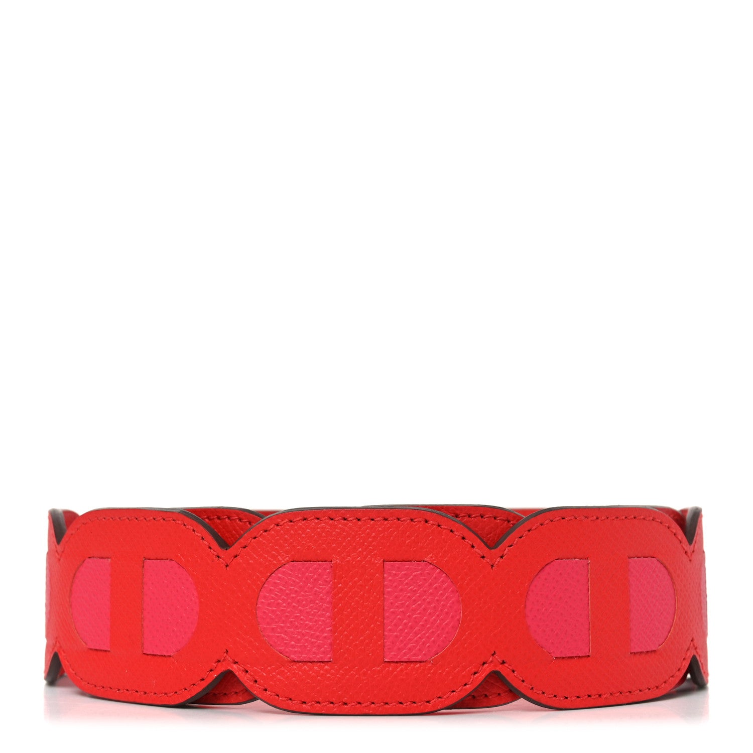 Hermes Epsom Petits Maillons Bag Strap Rouge De Coeur Rose Extreme 2 of 3