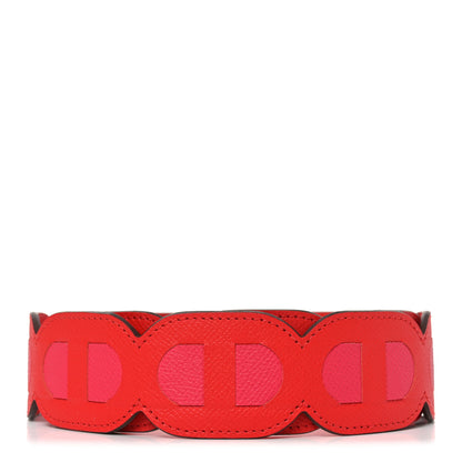 Hermes Epsom Petits Maillons Bag Strap Rouge De Coeur Rose Extreme 2 of 3