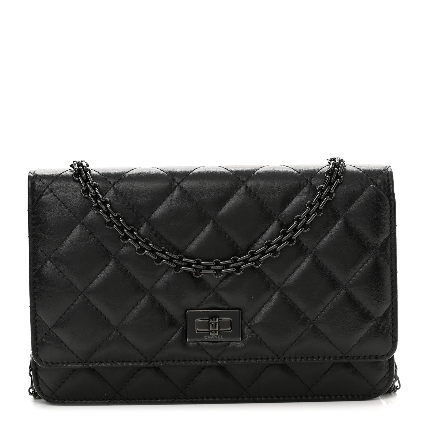 Aged Calfskin Quilted Reissue Wallet On Chain WOC So Black
