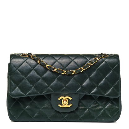 Chanel Lambskin Quilted Small Double Flap Green 1 of 11