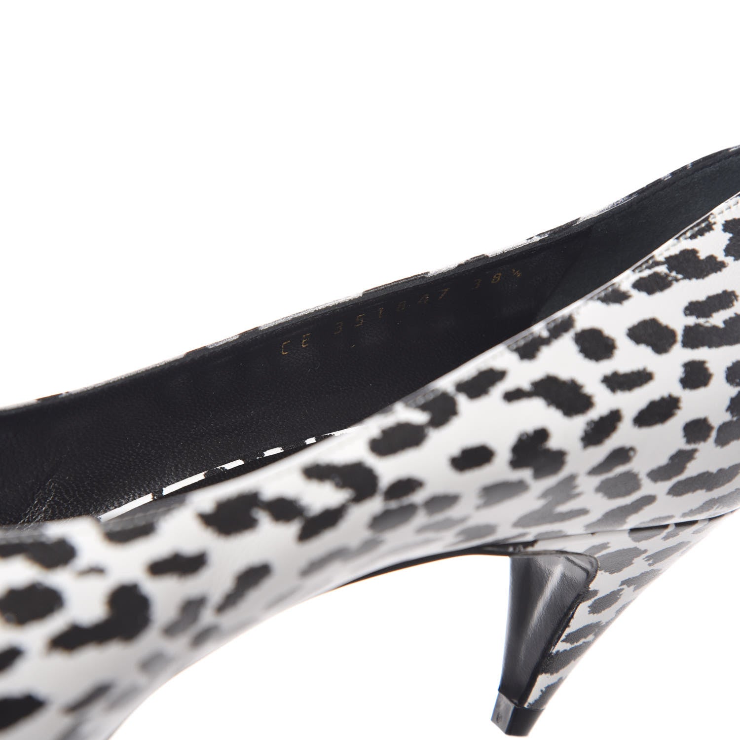 Saint Laurent Soft Calfskin Baby Cat Paris 50 Pumps 38.5 Bianco White Black 11 of 12