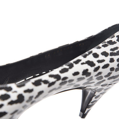 Saint Laurent Soft Calfskin Baby Cat Paris 50 Pumps 38.5 Bianco White Black 11 of 12