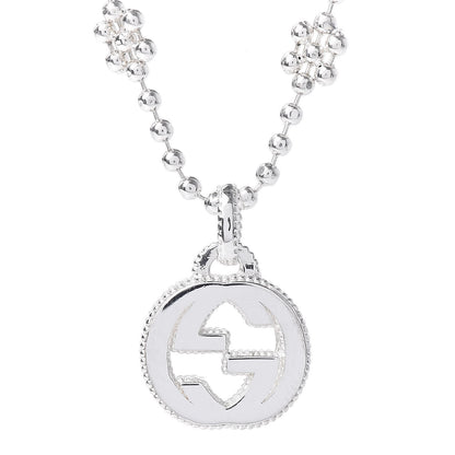Gucci Sterling Silver Interlocking G Beaded Cluster Pendant Necklace 4 of 6