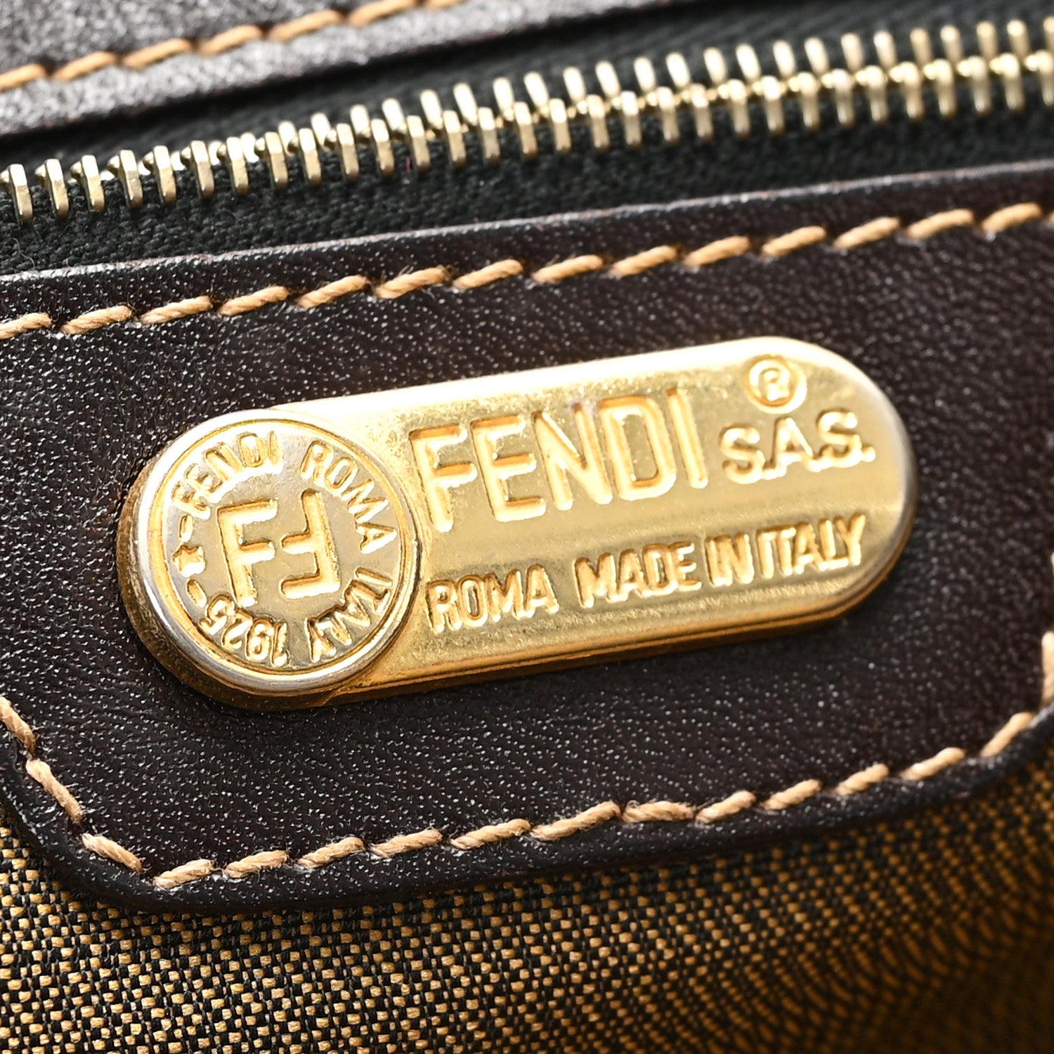 Fendi Zucchino Tote Tobacco 6 of 10
