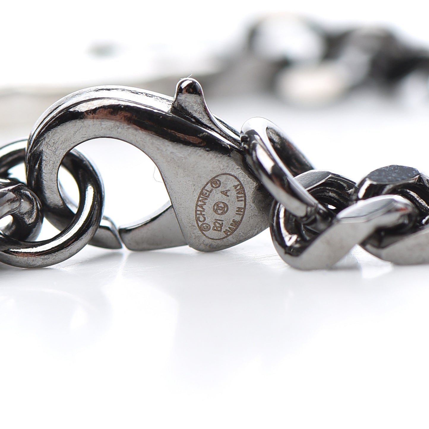 Crystal CC Chain Bracelet Silver