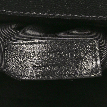 Saint Laurent Grain De Poudre Textured Mixed Matelasse Large Triquilt Monogram Monochrome Satchel Black 7 of 11