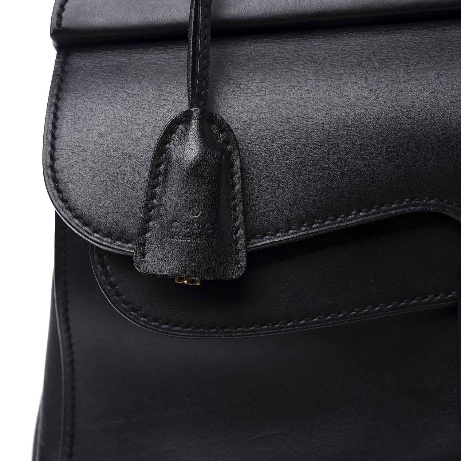 Gucci Calfskin Buckle Top Handle Bag Black 12 of 12