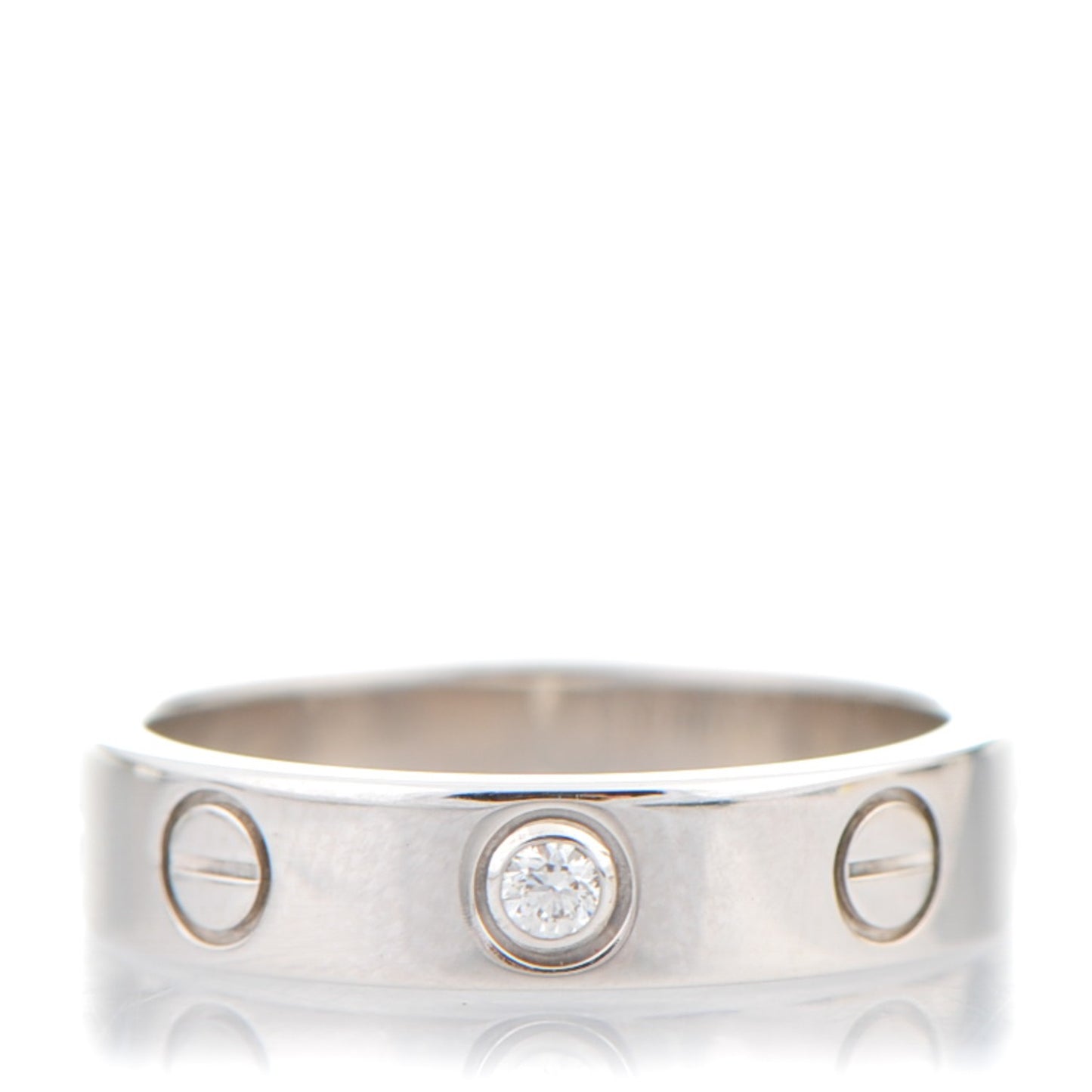 18K White Gold Diamond 4mm LOVE Wedding Band Ring 47 4