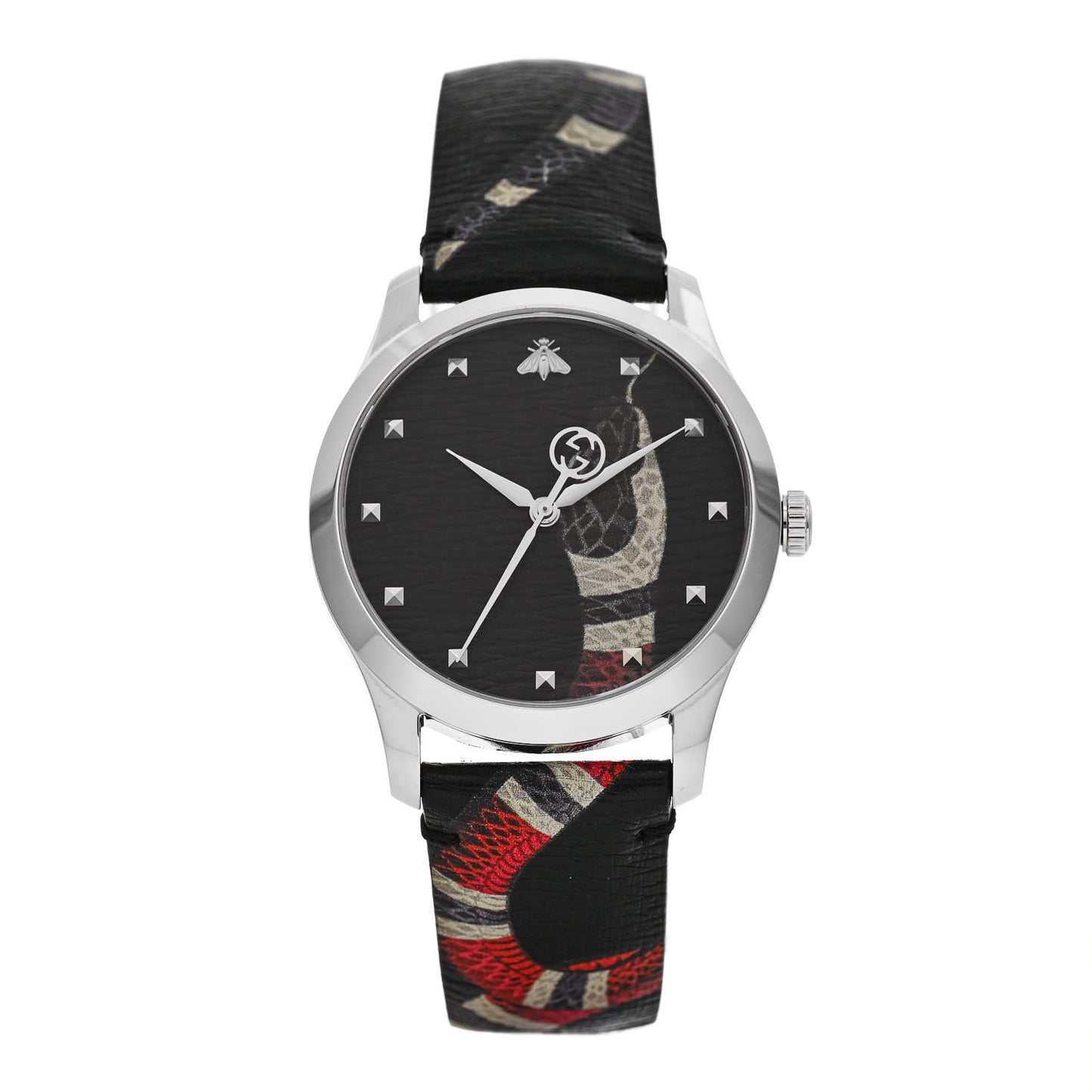 Stainless Steel Calfskin 38mm Le Marche Des Merveilles Snake Quartz Watch Black
