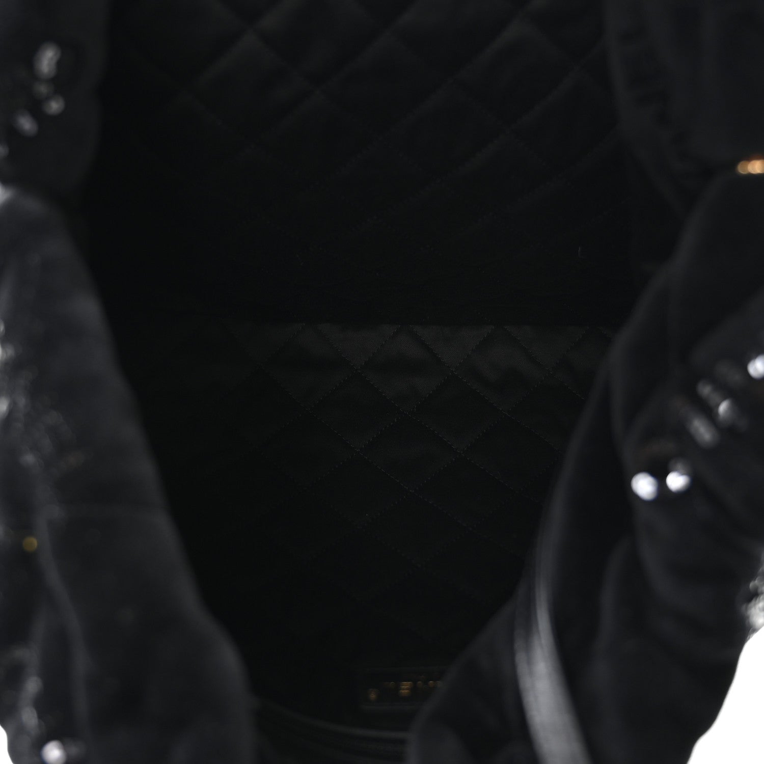 Chanel Velvet Sequin Quilted Chanel 22 Black 6 of 12