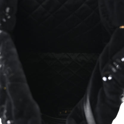 Chanel Velvet Sequin Quilted Chanel 22 Black 6 of 12