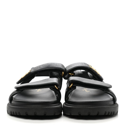 Christian Dior Lambskin Dioract 10mm Sandals 40 Black 2 of 8