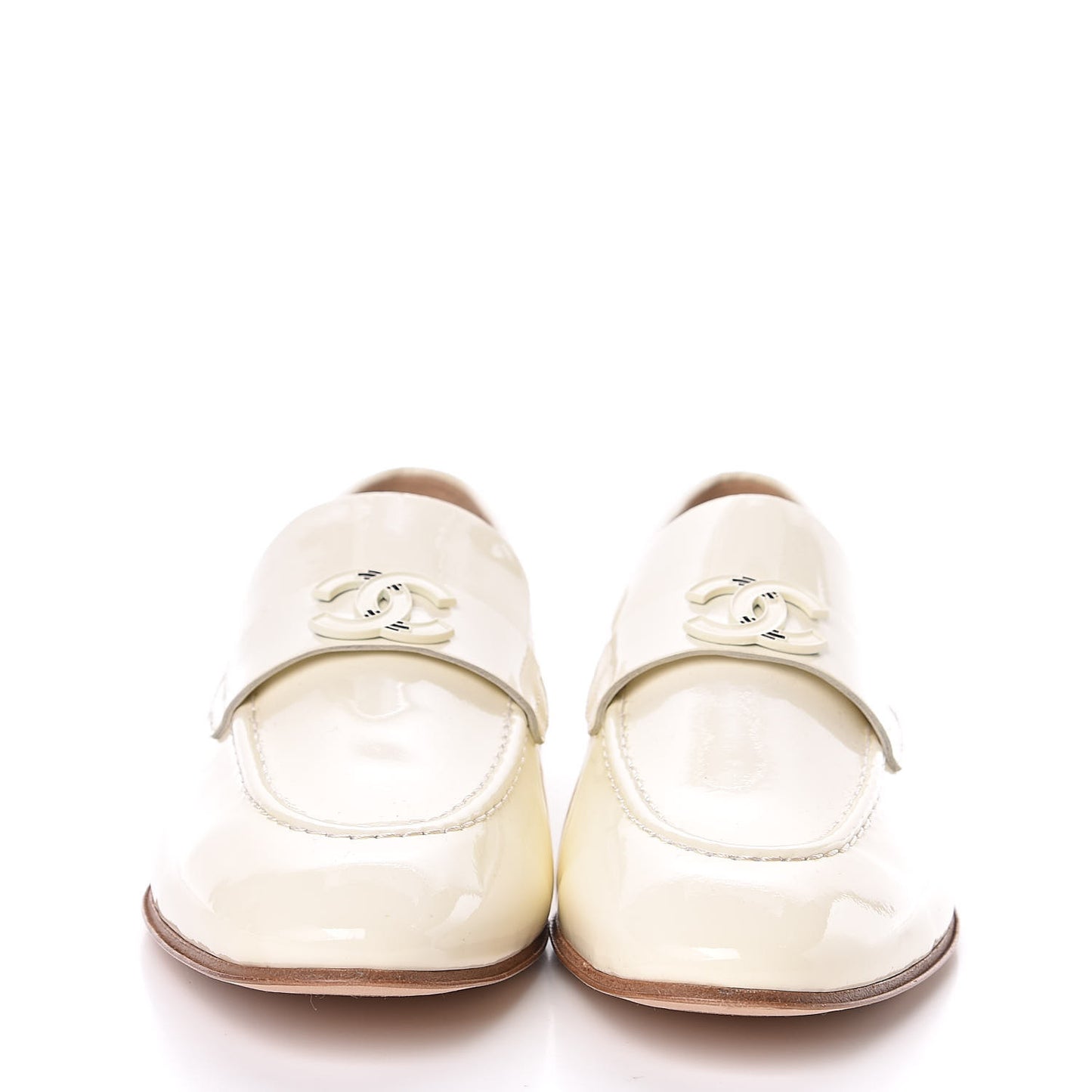 Patent Calfskin CC Loafers 37 White