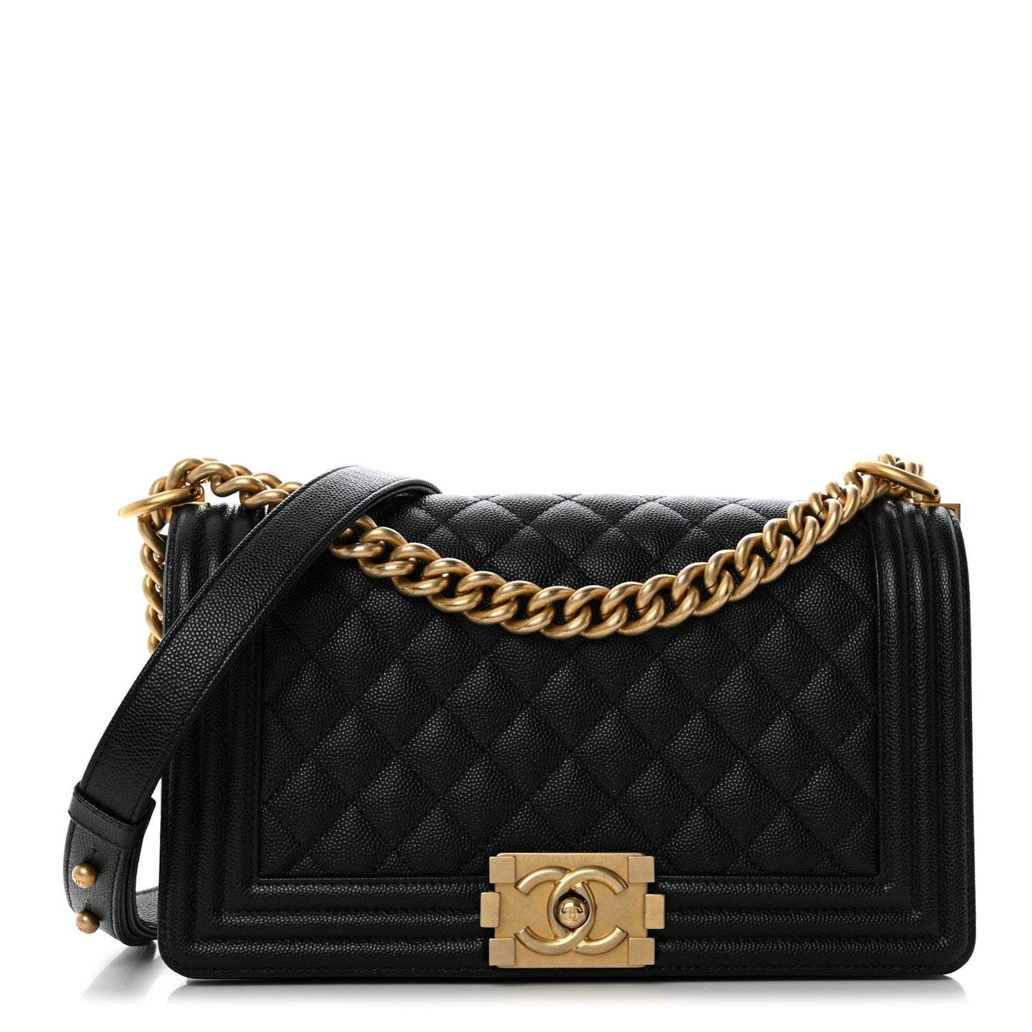Caviar Quilted Medium Boy Flap Black