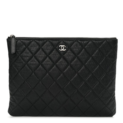 Chanel Woven Lambskin Quilted Medium Cosmetic Case Black 1 of 12