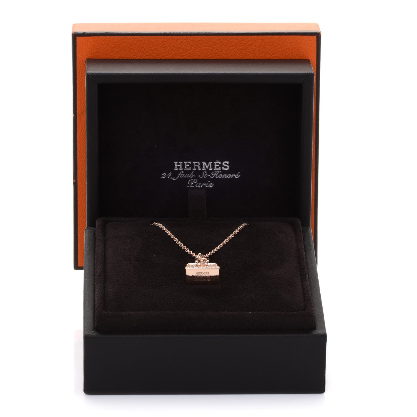 18K Rose Gold Diamond Birkin Amulettes Pendant Necklace