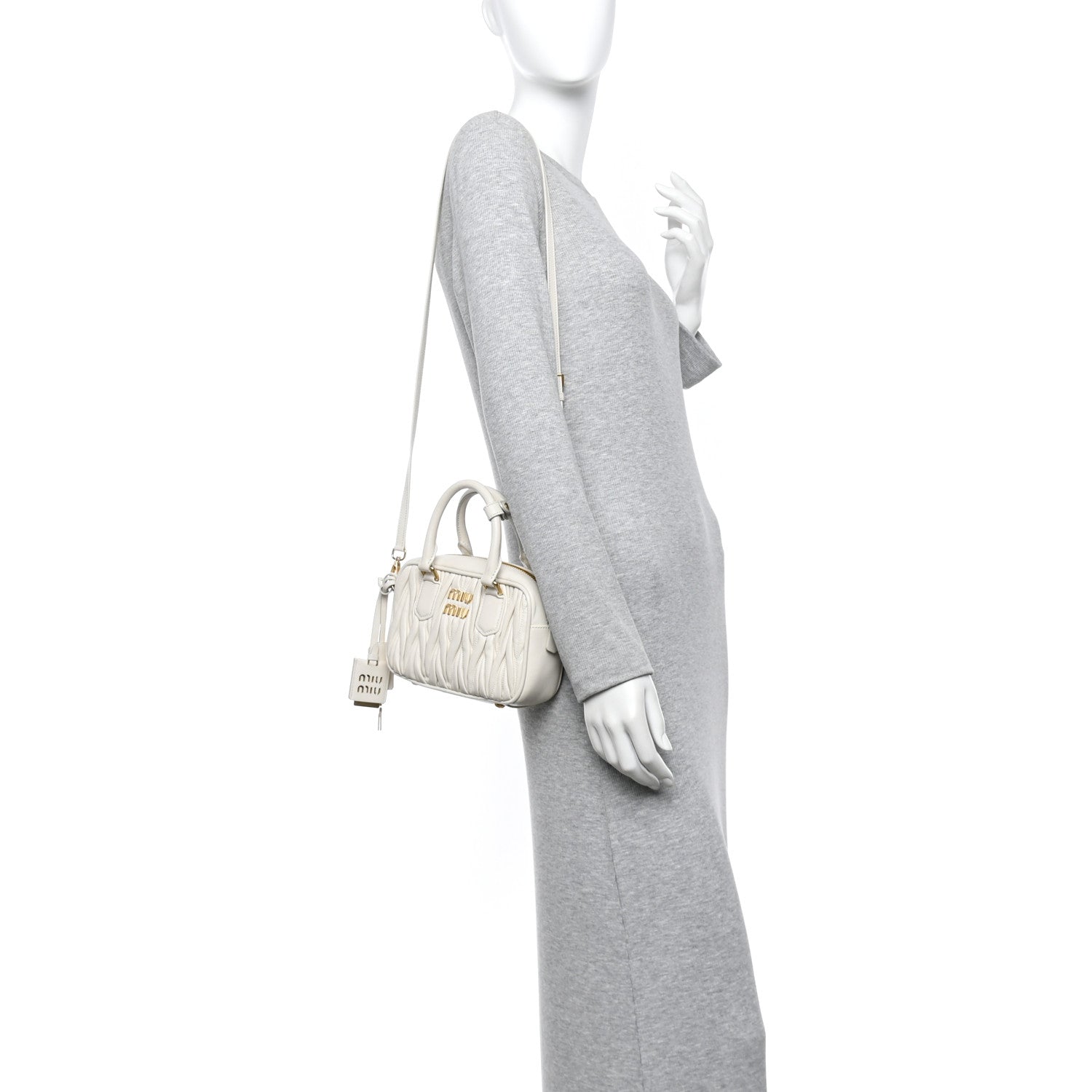 Miu Miu Nappa Matelasse Small Arcadie White 2 of 11