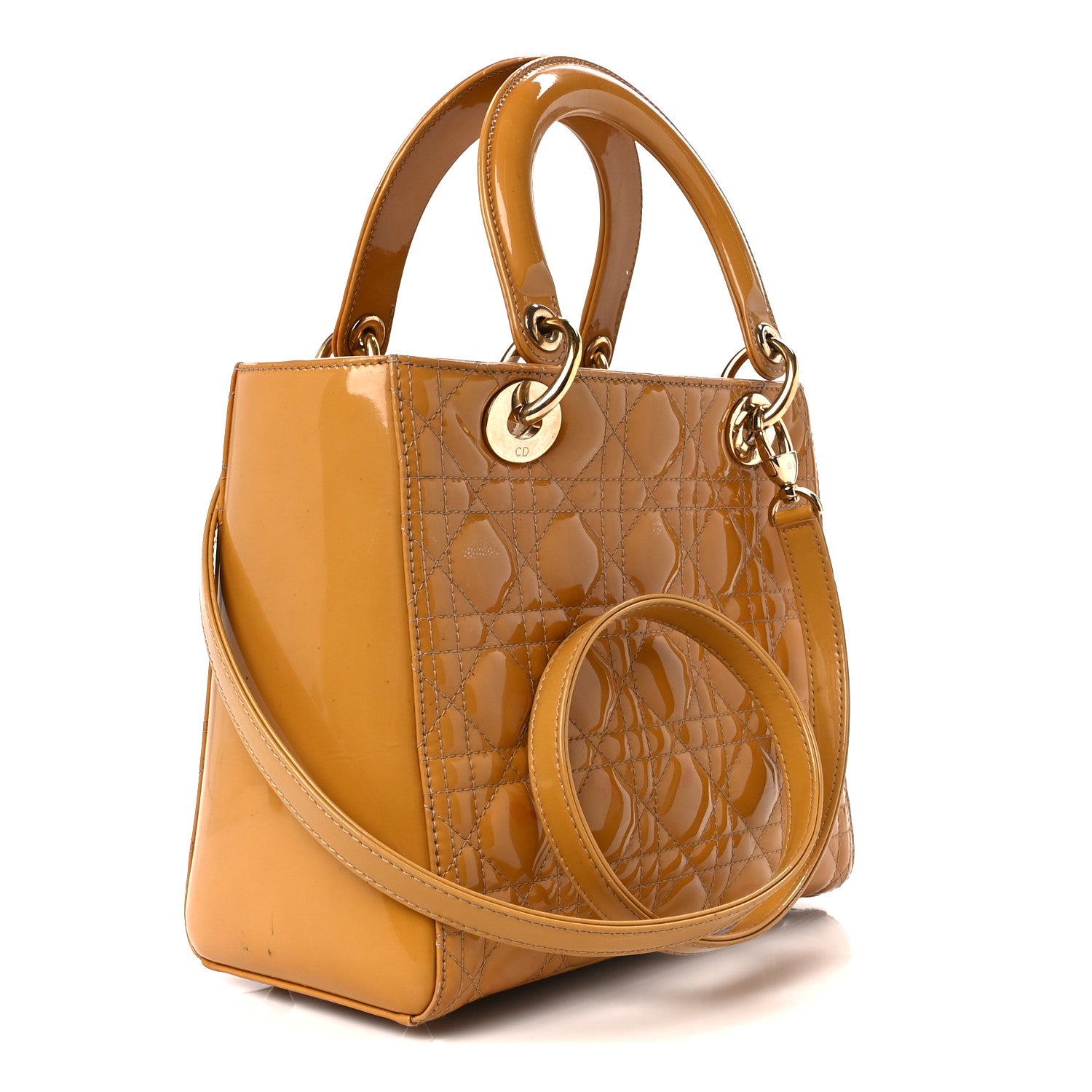 Christian Dior Patent Cannage Medium Lady Dior Dark Beige 3 of 13