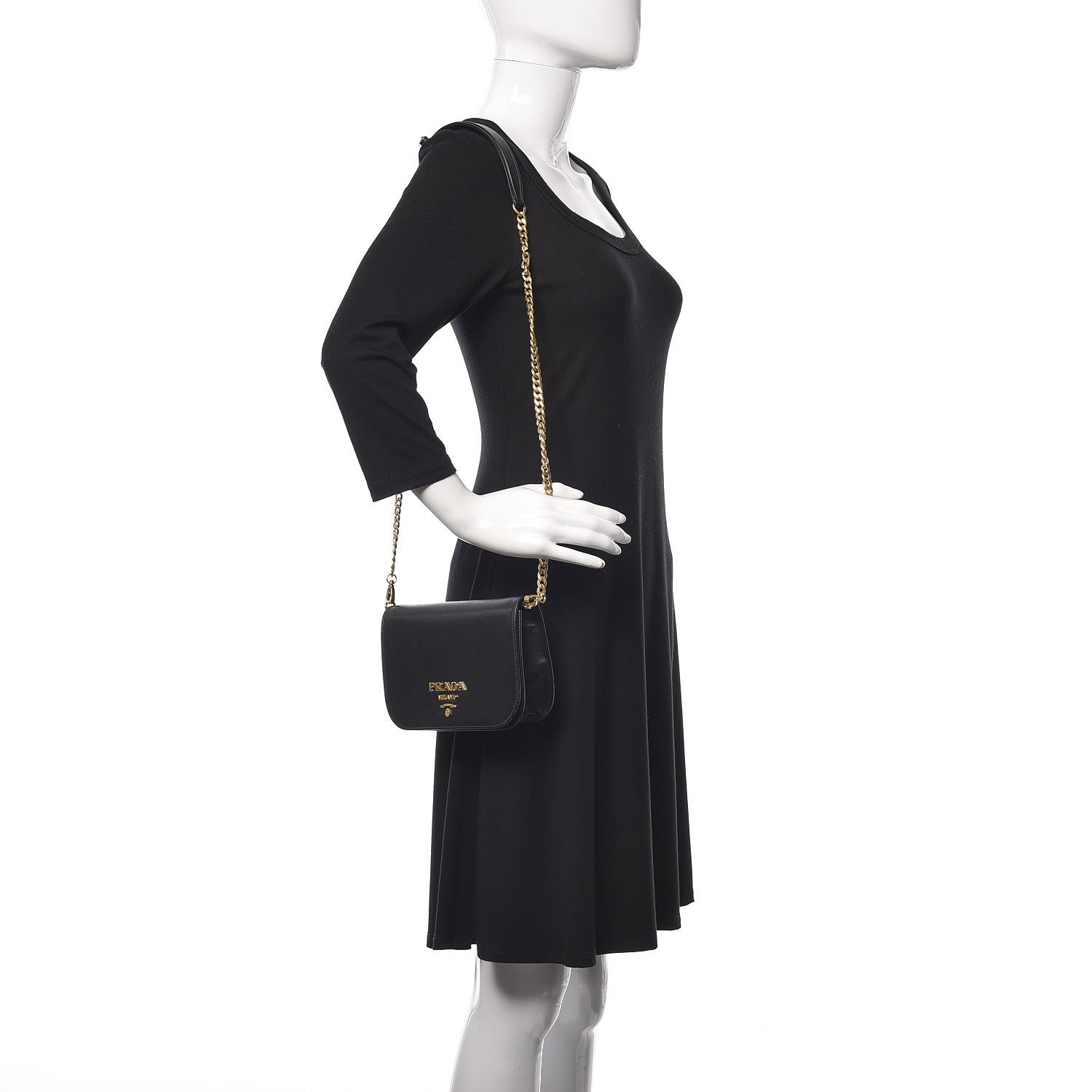 Prada Saffiano Lux Crossbody Bag Black 2 of 9