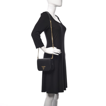 Prada Saffiano Lux Crossbody Bag Black 2 of 9