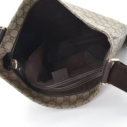 Gucci GG Supreme Monogram Medium Flat Messenger Bag Dark Brown 5 of 7