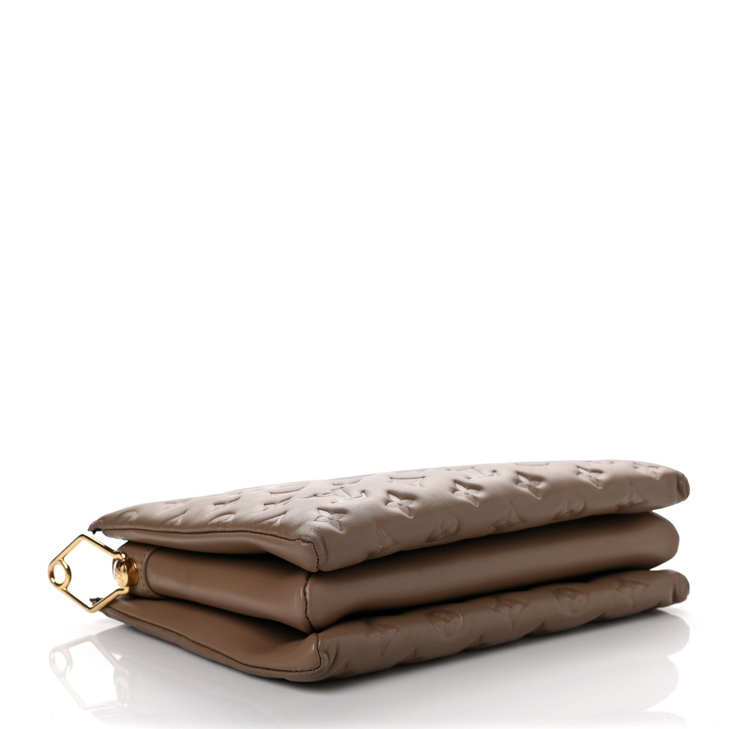 Louis Vuitton Lambskin Embossed Monogram Coussin PM Taupe 4 of 8