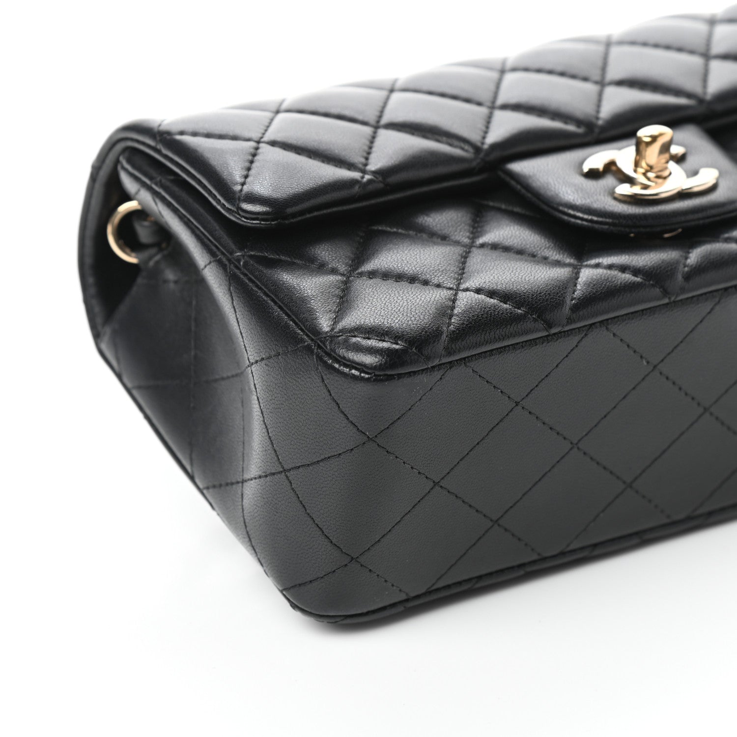 Chanel Lambskin Quilted Mini Rectangular Flap Black 9 of 10