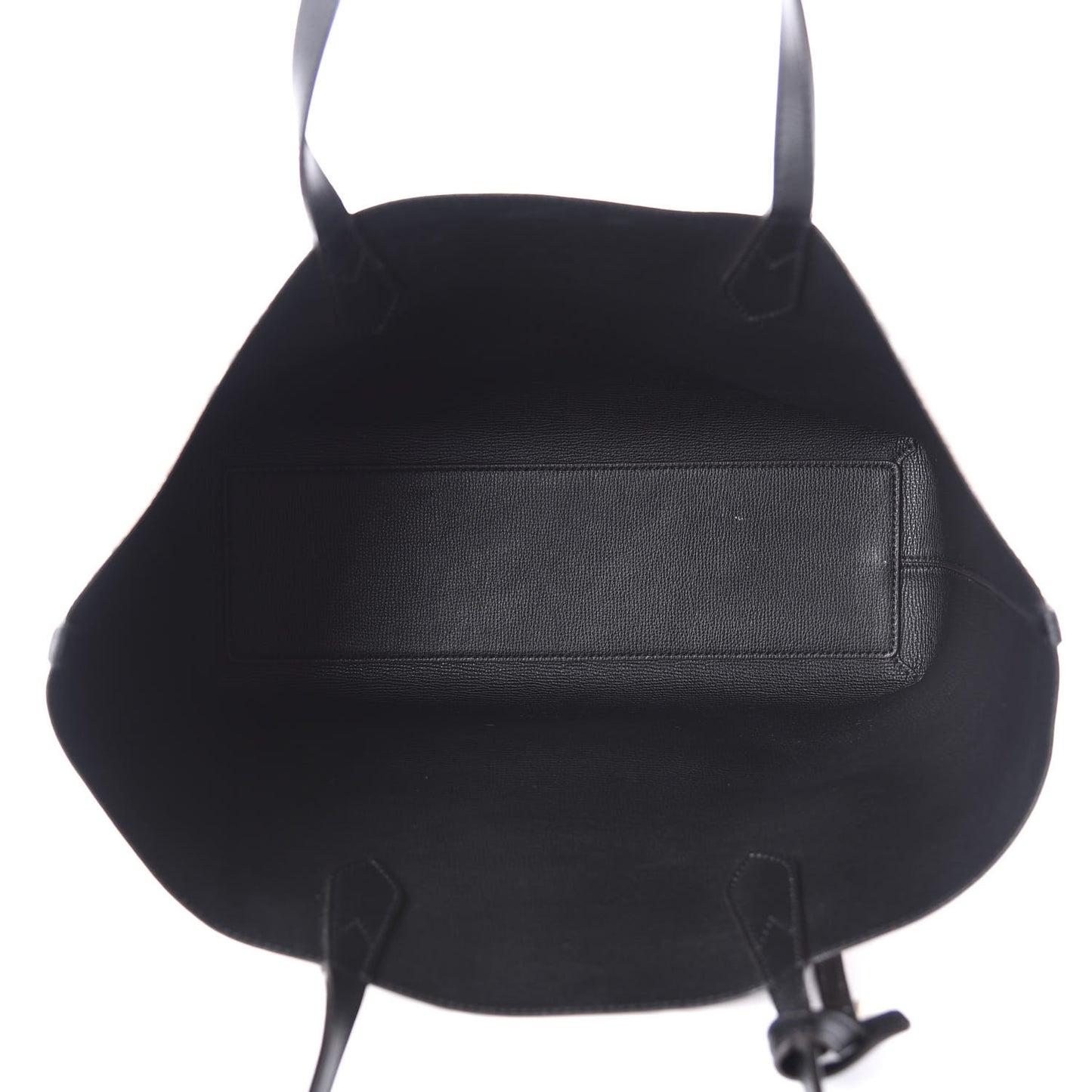 Grainy Calfskin Haymarket Check Medium Reversible Tote Black