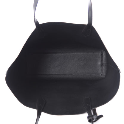 Burberry Grainy Calfskin Haymarket Check Medium Reversible Tote Black 9 of 22