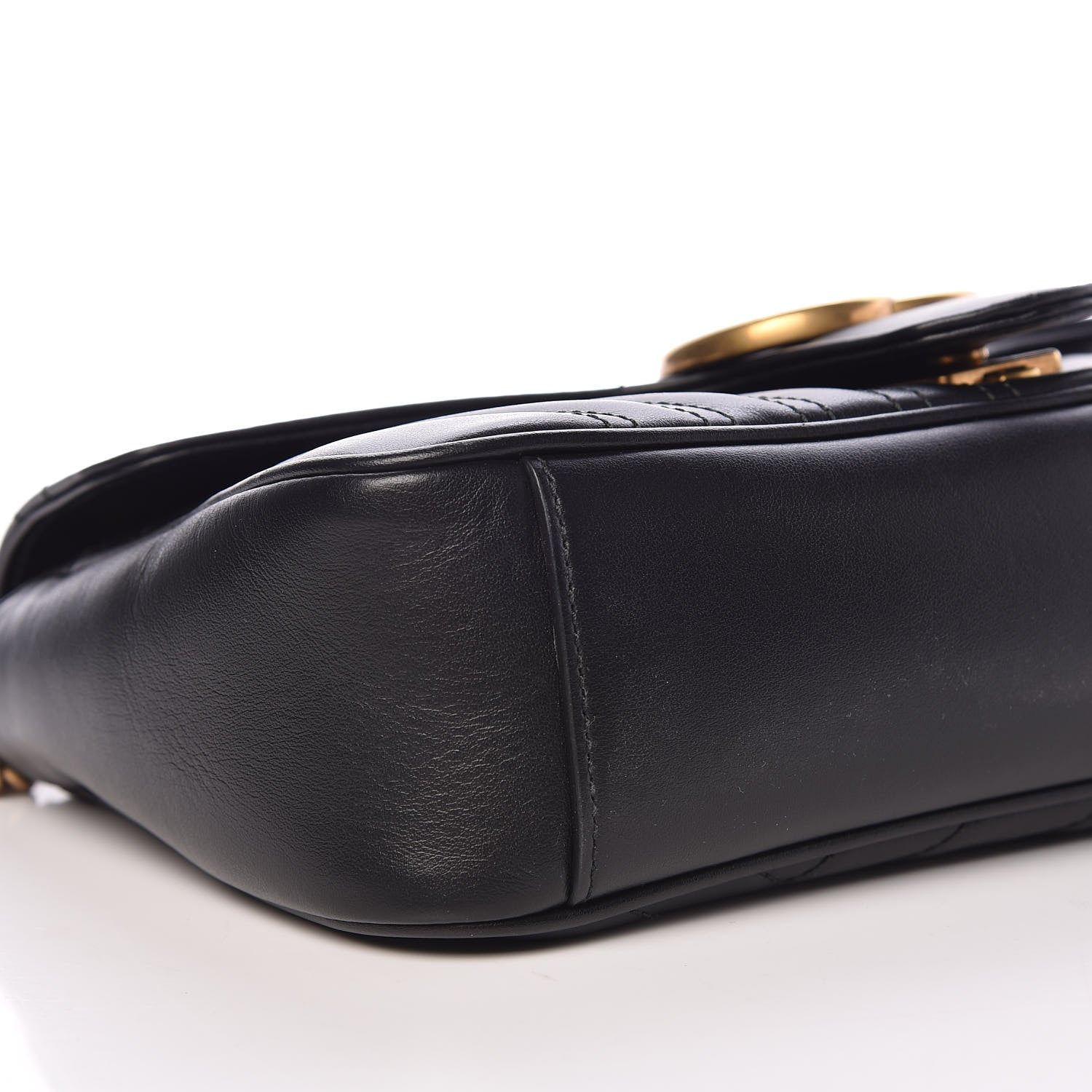 Gucci Calfskin Matelasse Small GG Marmont Shoulder Bag Black 8 of 10