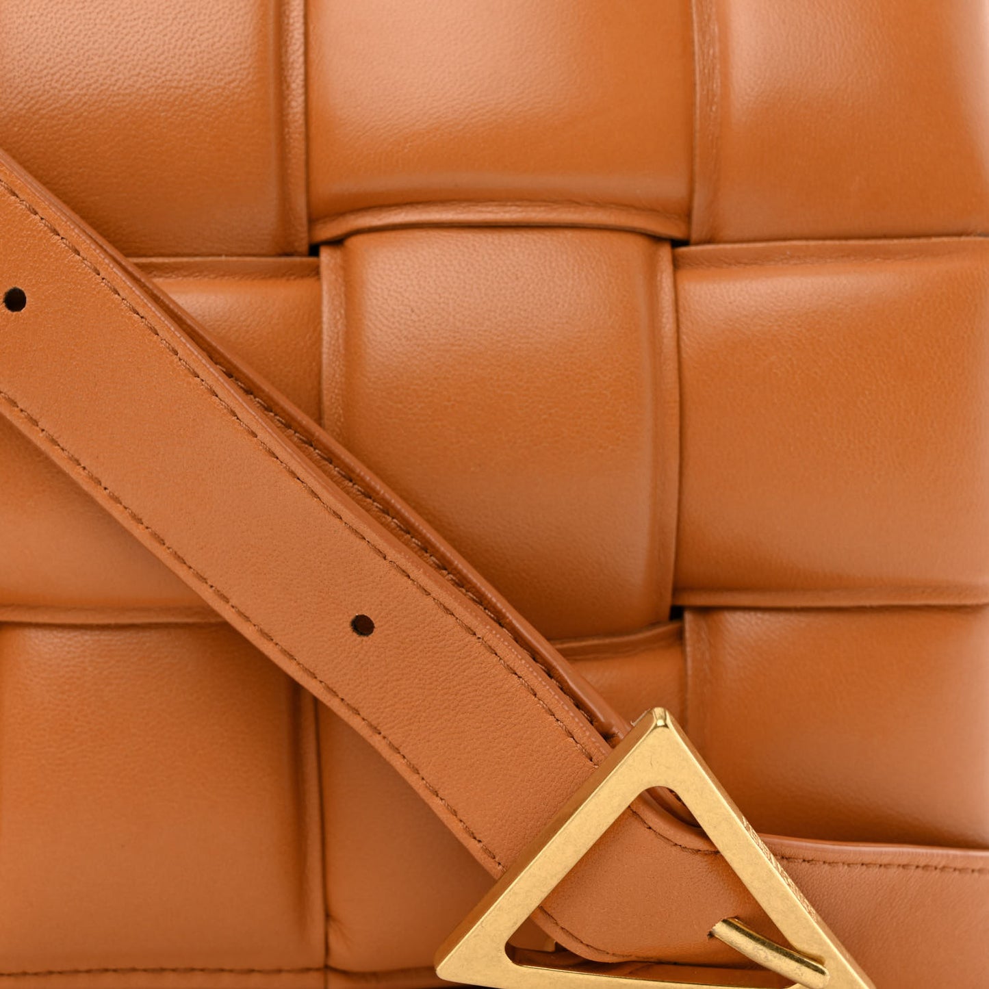 Nappa Maxi Intreccio Padded Cassette Crossbody Bag Clay