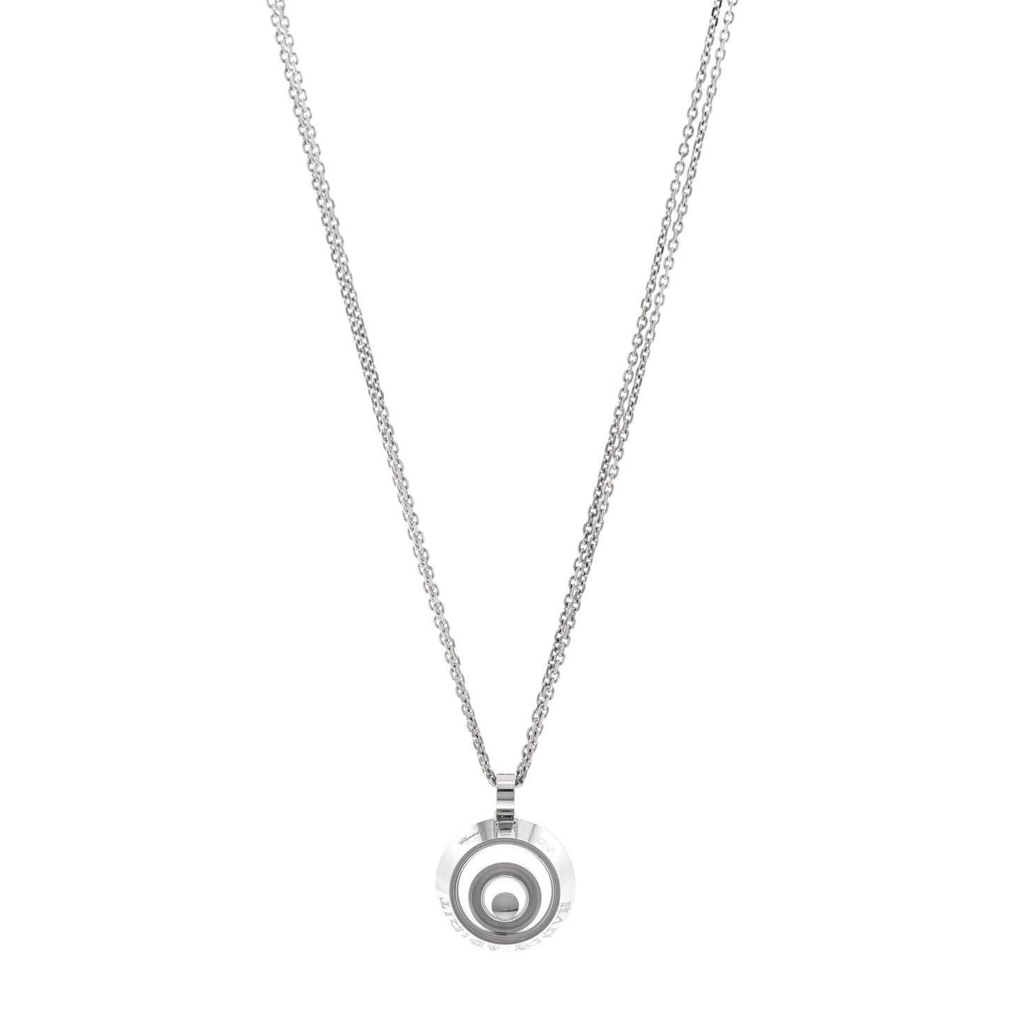 18K White Gold Diamond Happy Spirit Pendant Necklace