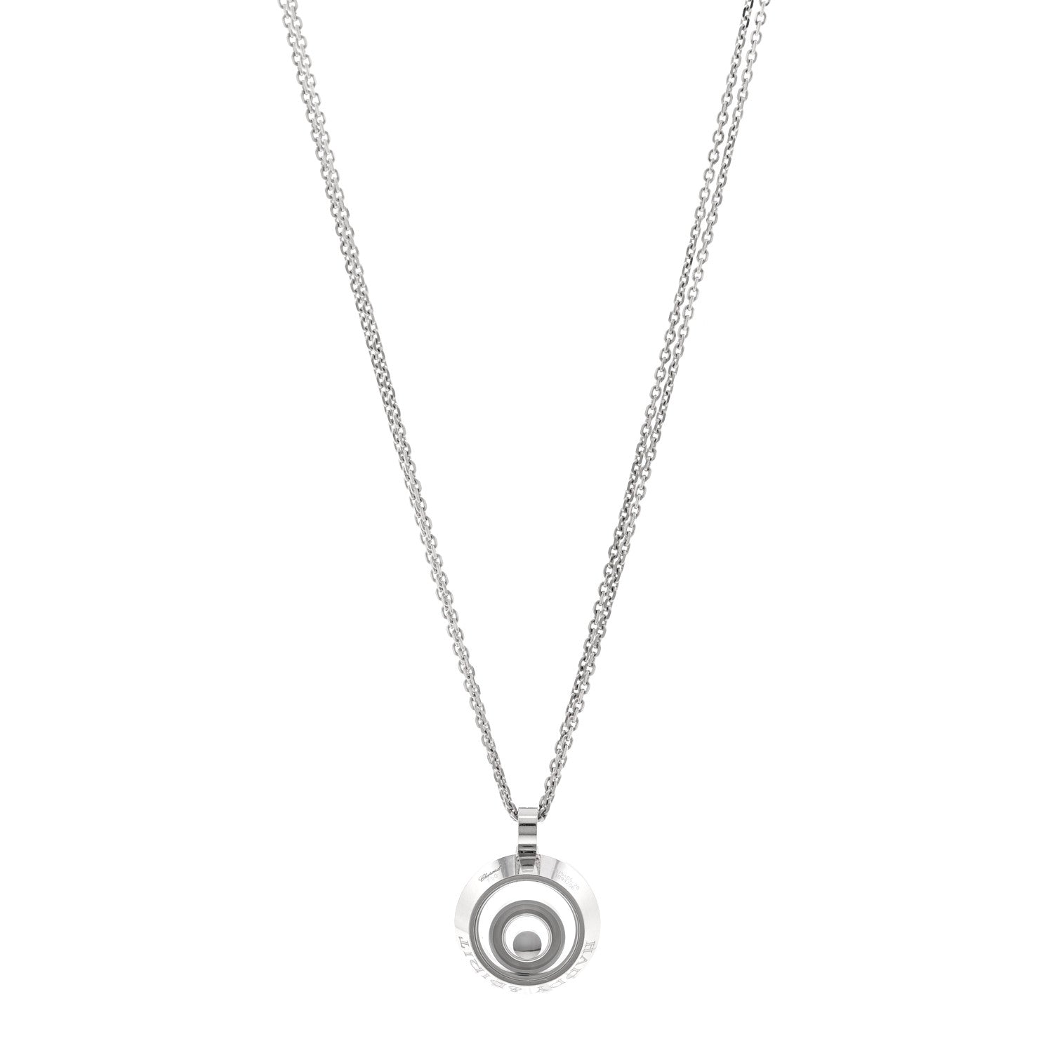 Chopard 18K White Gold Diamond Happy Spirit Pendant Necklace 1 of 4