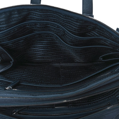 Prada Tessuto Nylon Saffiano Briefcase Blue 5 of 8