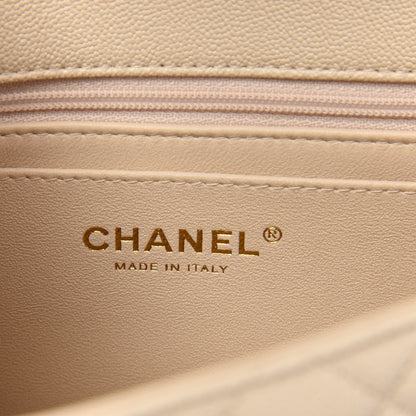 Chanel Caviar Quilted Mini Top Handle Rectangular Flap Beige 6 of 11
