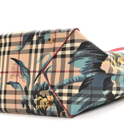 Burberry Haymarket Check Floral Print Small Canterbury Tote Pink 9 of 9