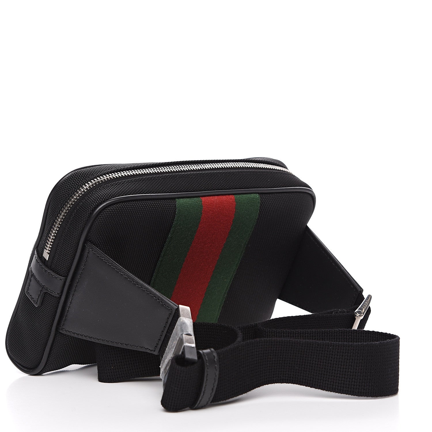 Gucci Canvas Web Slim Belt Bag Black 2 of 9