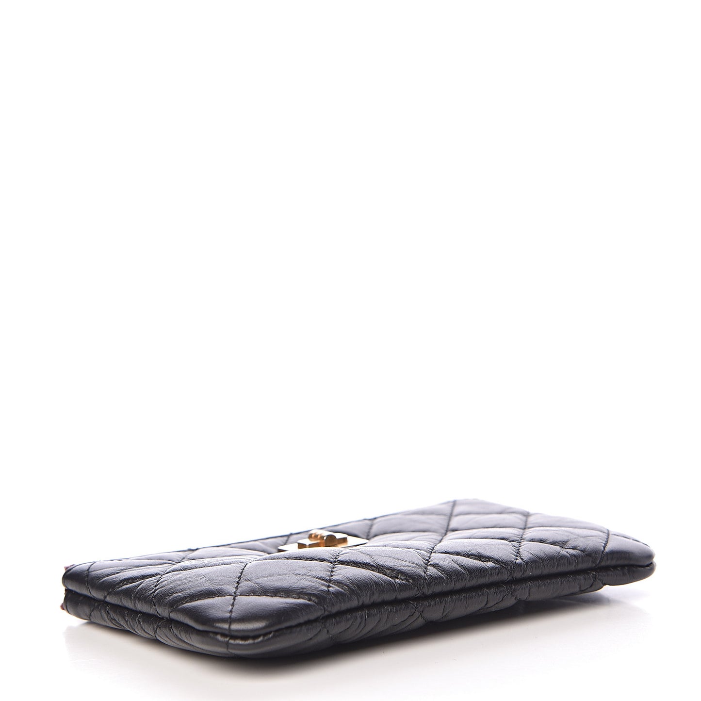 Aged Calfskin Quilted Small Reissue Cosmetic Case Black