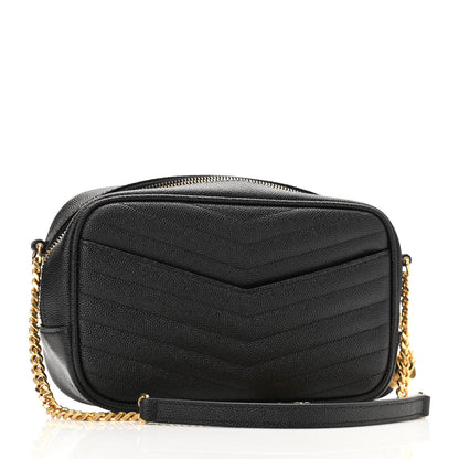 Saint Laurent Grain De Poudre Matelasse Monogram Mini Lou Camera Bag Black 3 of 10