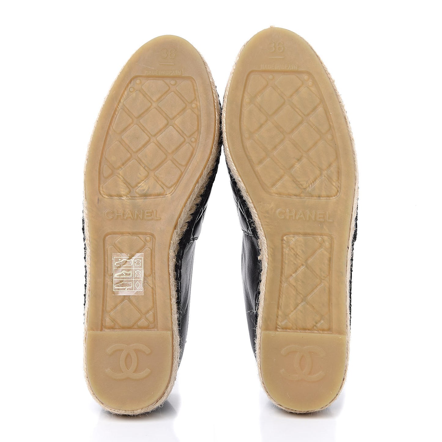 Lambskin Quilted CC Espadrilles 36 Black