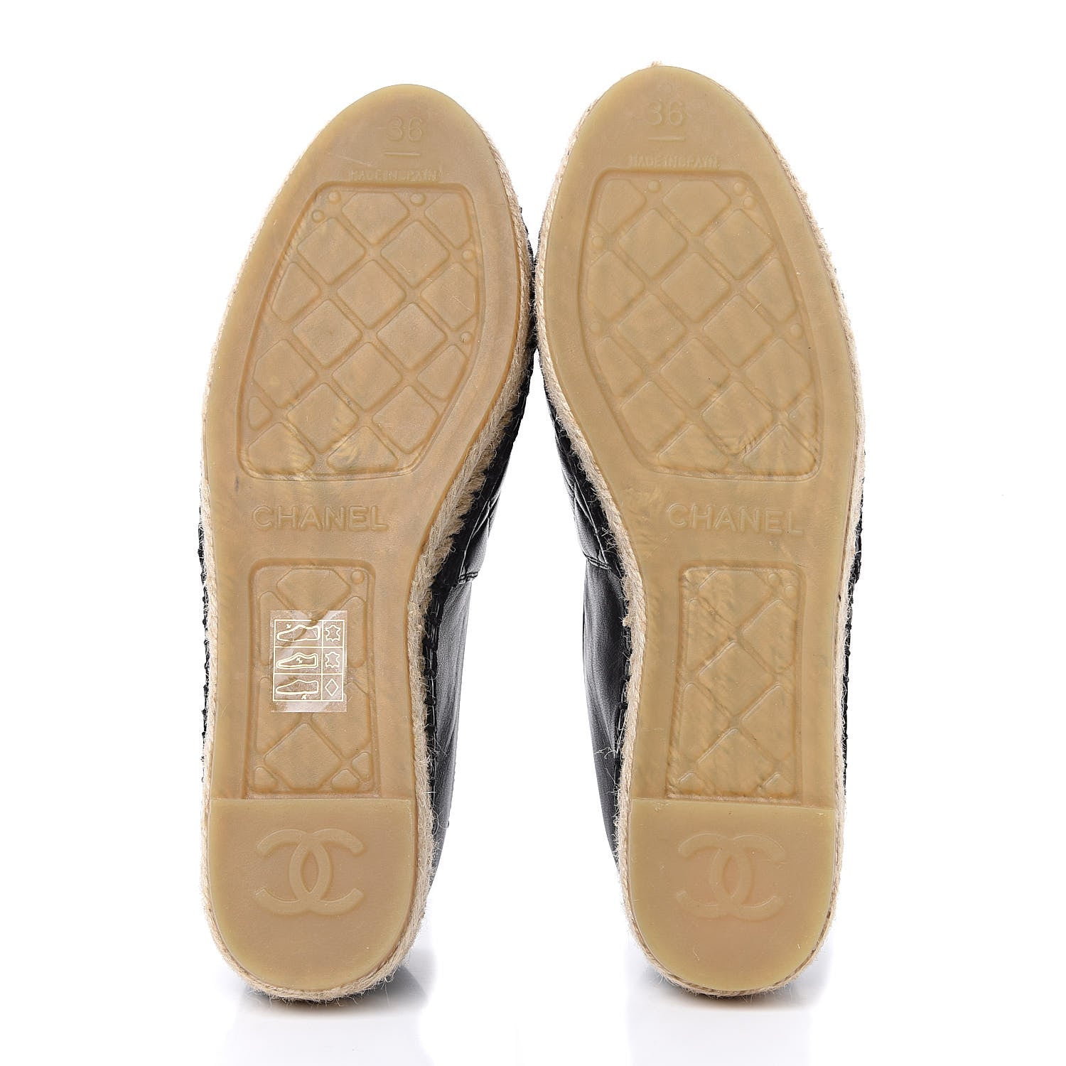 Chanel Lambskin Quilted CC Espadrilles 36 Black 6 of 9