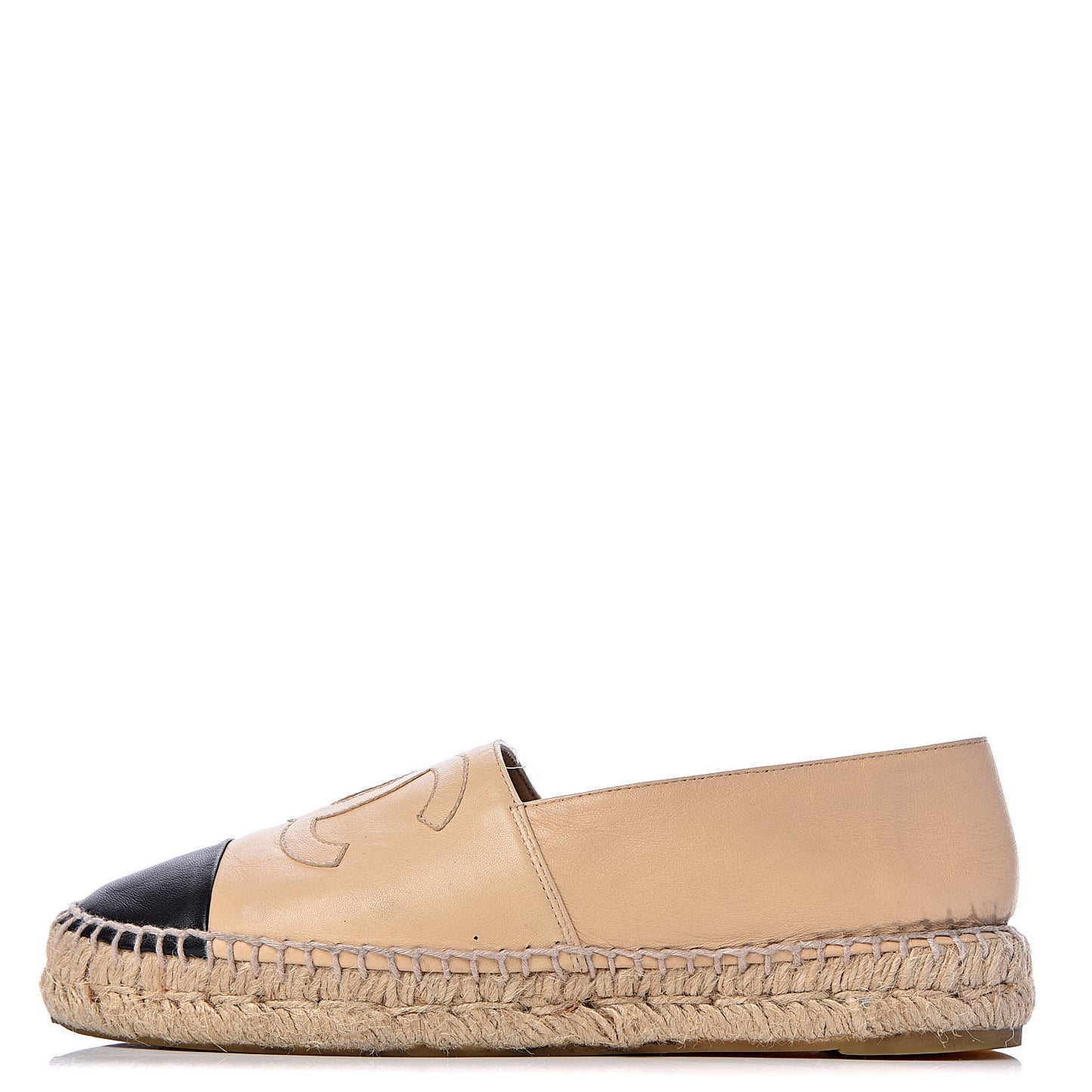 Lambskin CC Espadrilles 38 Beige Black