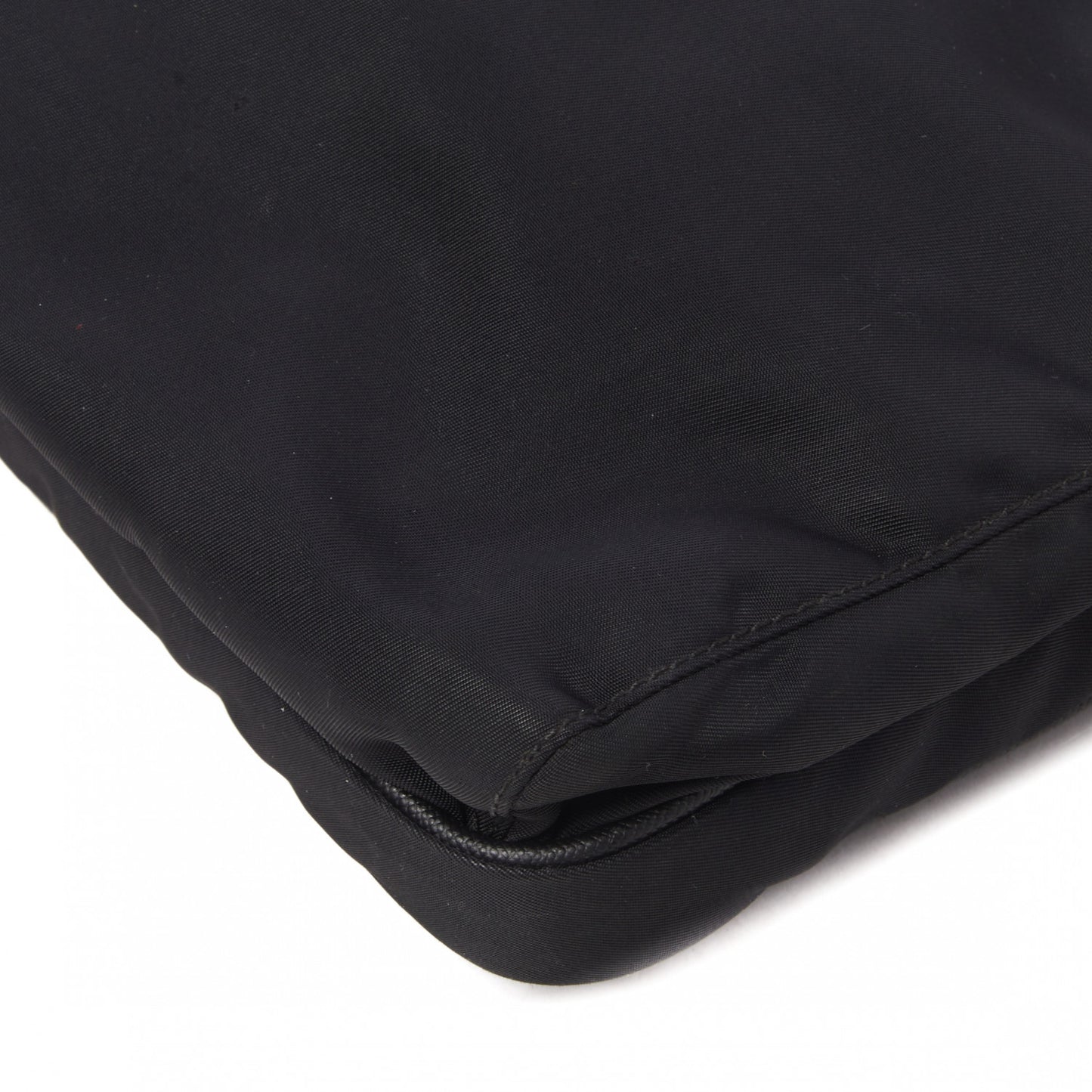 Nylon Flat Messenger Bag Black
