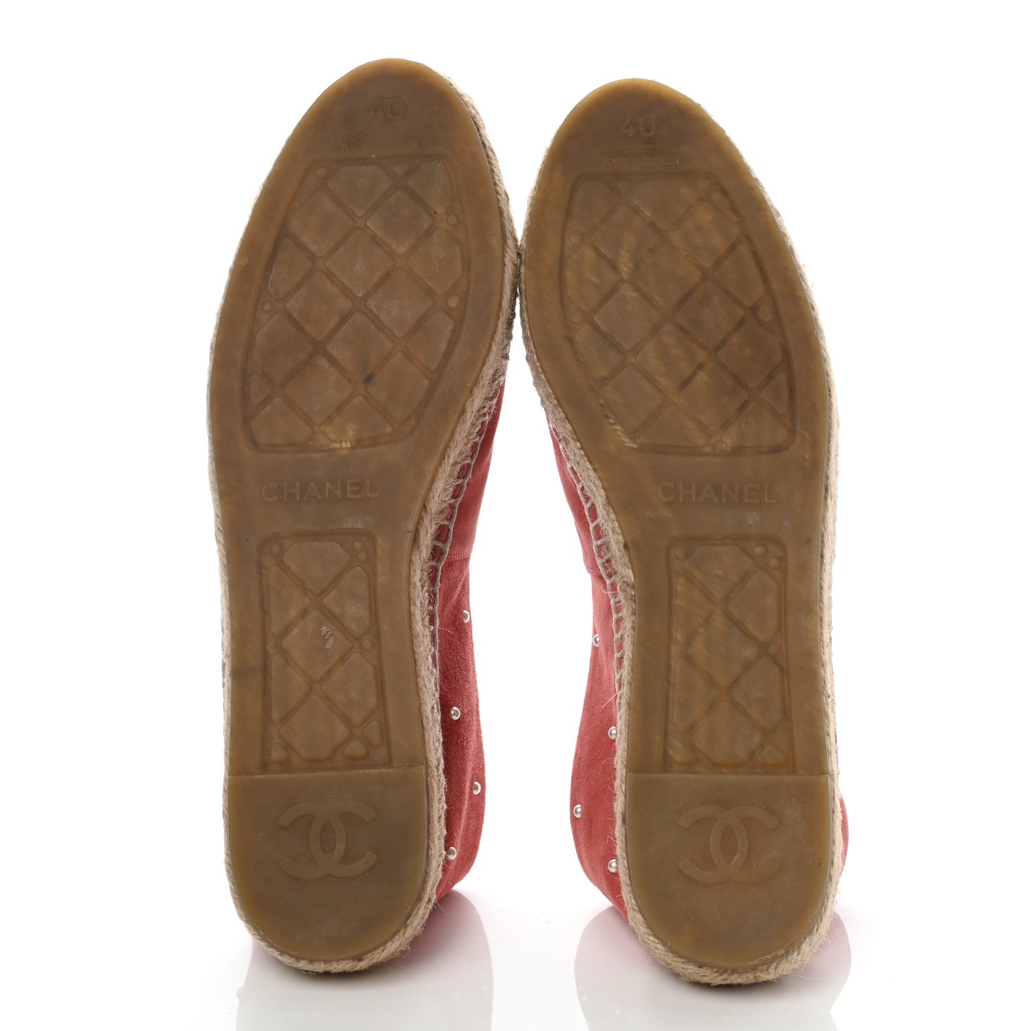 Chanel Suede Pearl CC Espadrilles 40 Pink 5 of 10