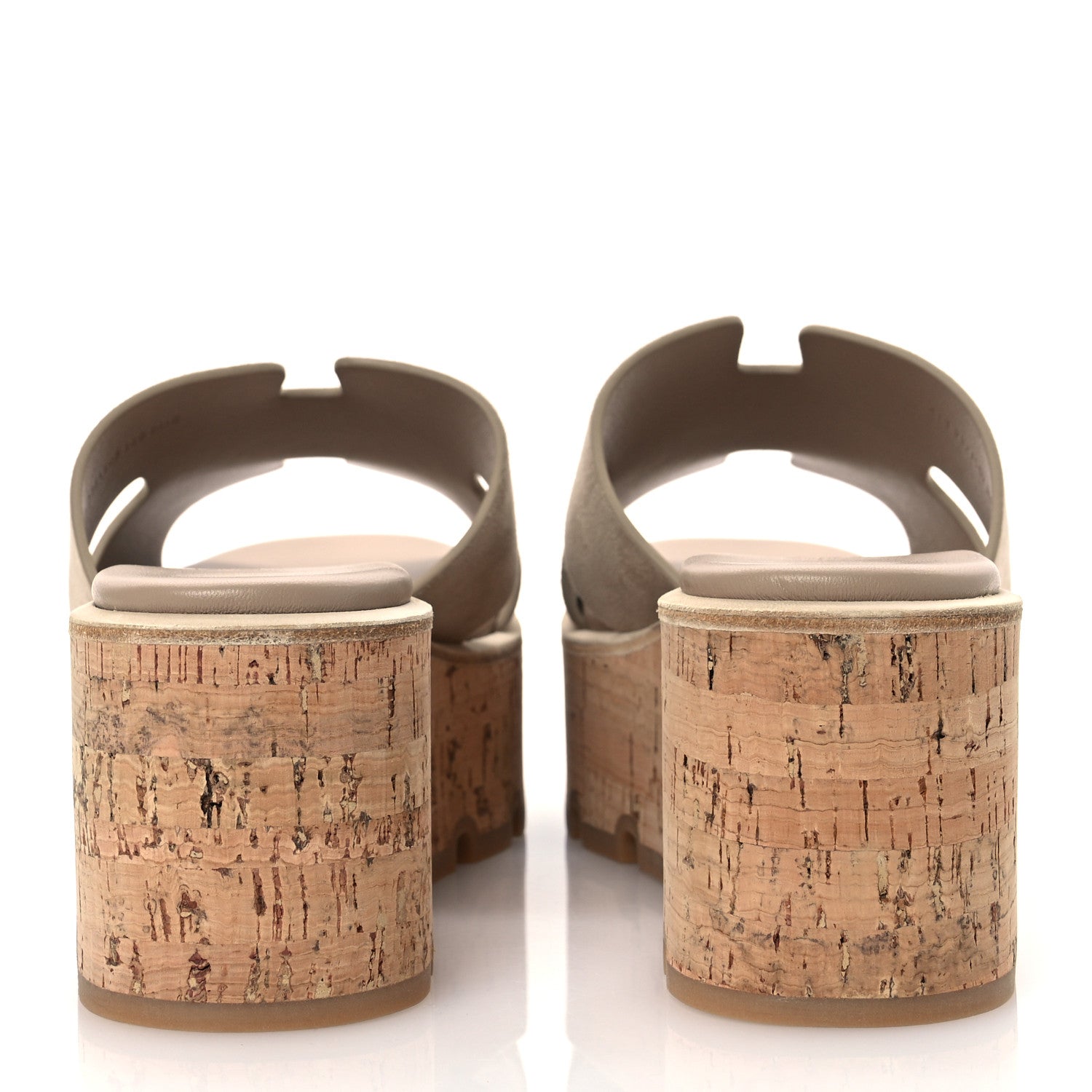 Hermes Suede Goatskin Cork Eze 30 Sandals 38 Beige Argile 6 of 11